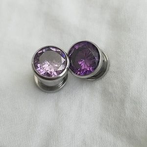 Beautiful 0g Purple Gem Plugs